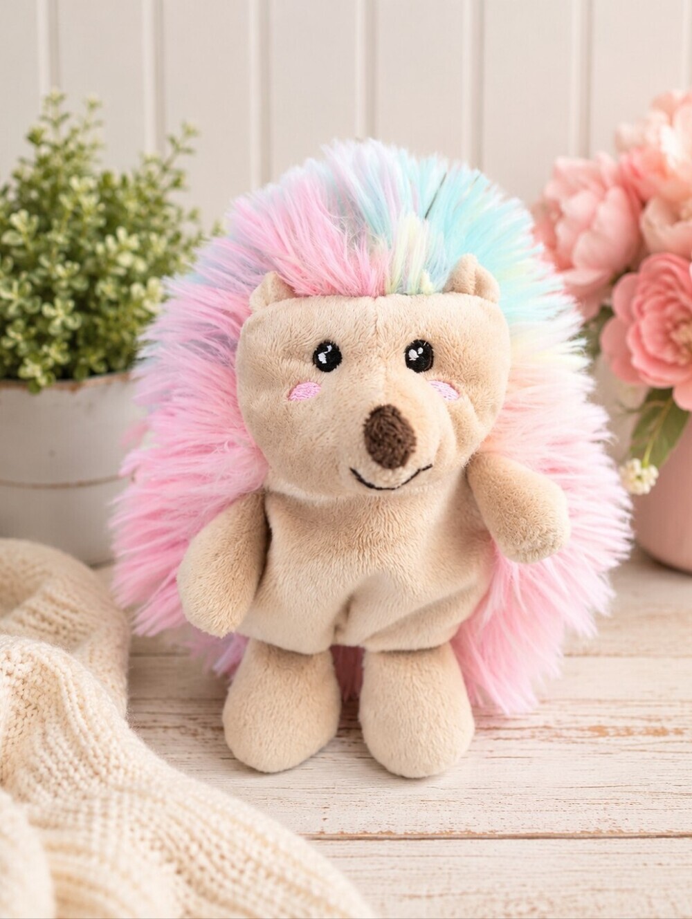 Build-A-Bear Workshop Mini Beans Hedgehog Plush (Pastel/Rainbow)